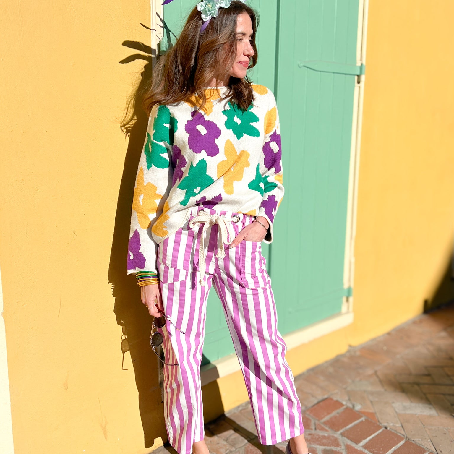 Mardi Gras Striped Pants