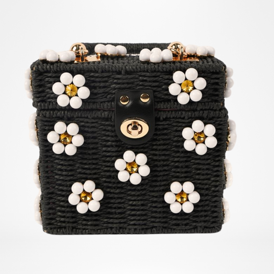 Wicker Bucket Daisy Flower Purse