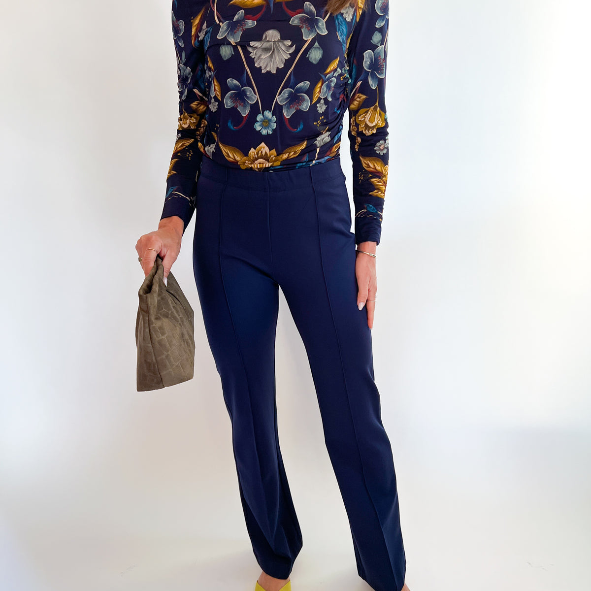 Front Seaming Ponte Knit Pant