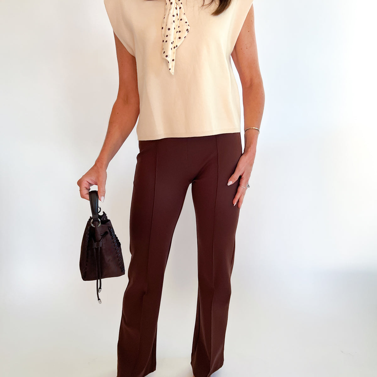 Front Seaming Ponte Knit Pant