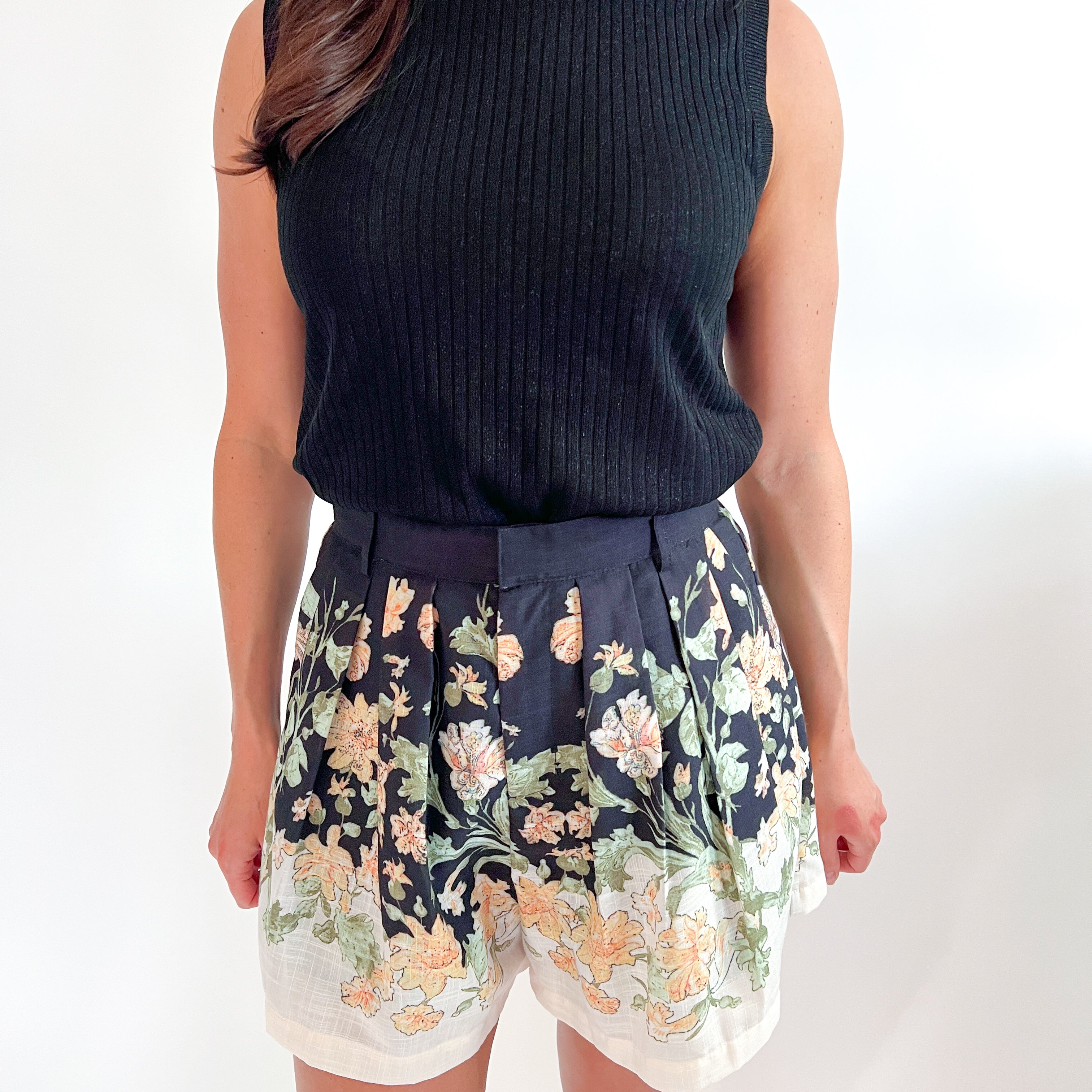 Metallic Ribbed Knit Sleeveless Top