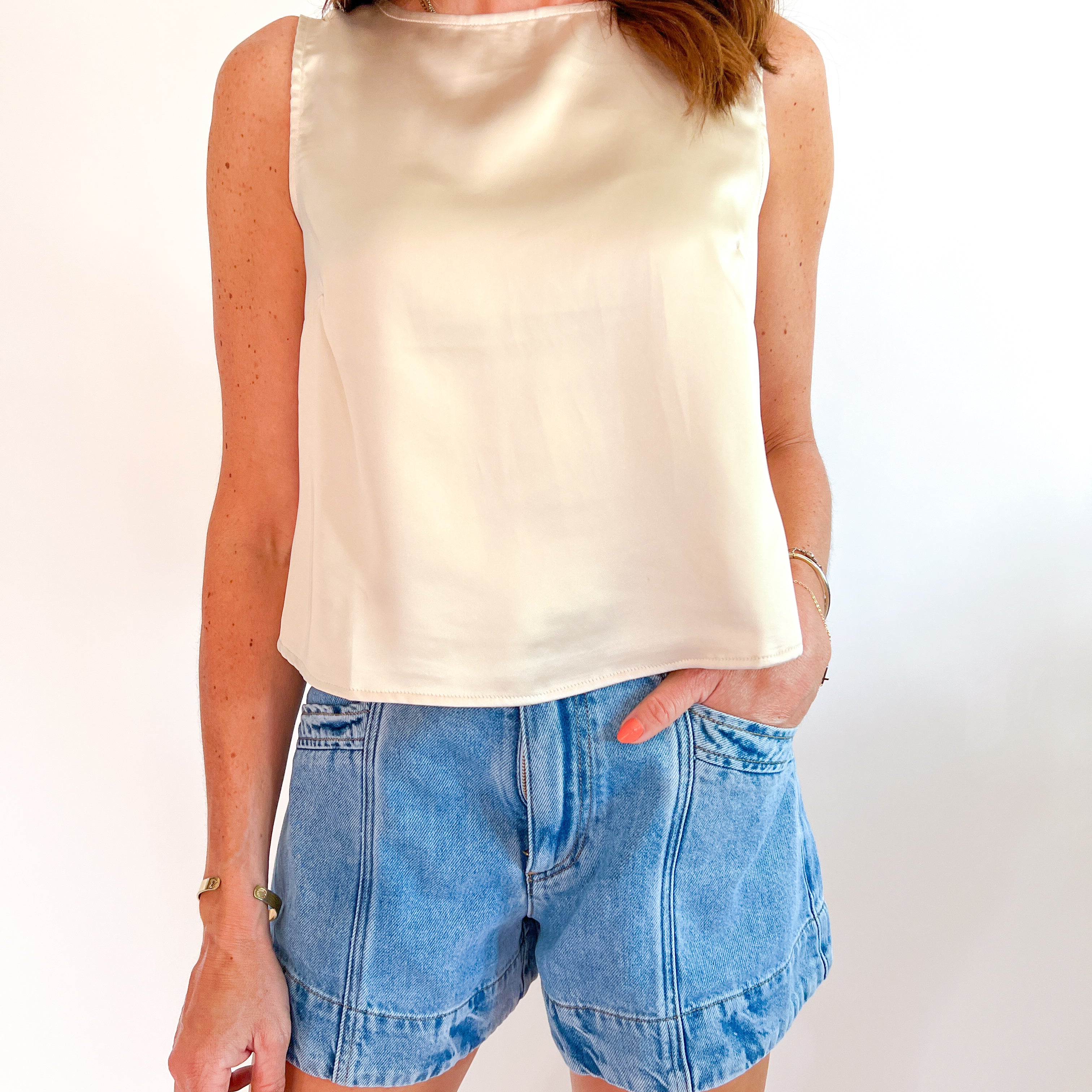 Satin Sleeveless Top