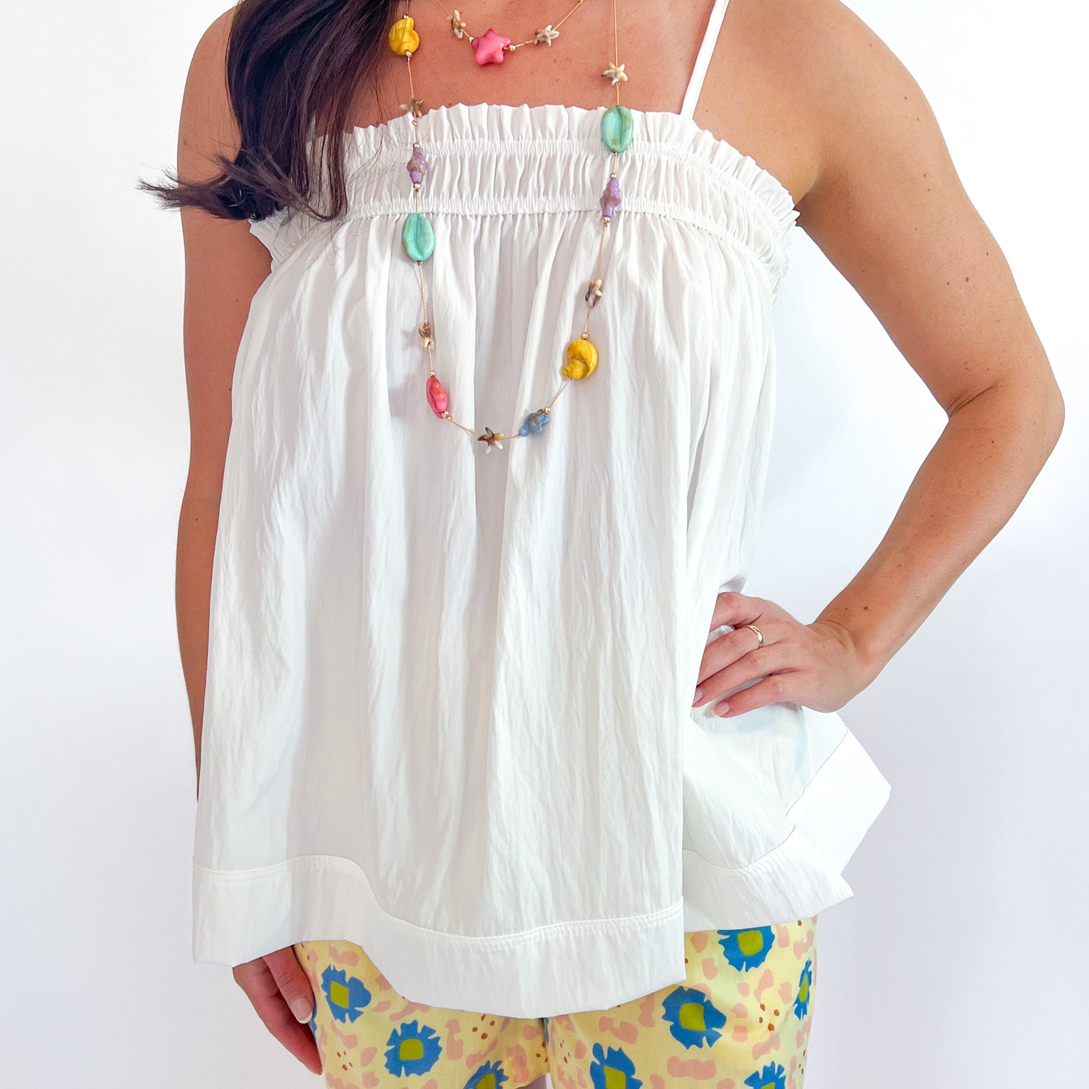 Smocked Flowy Tank Top