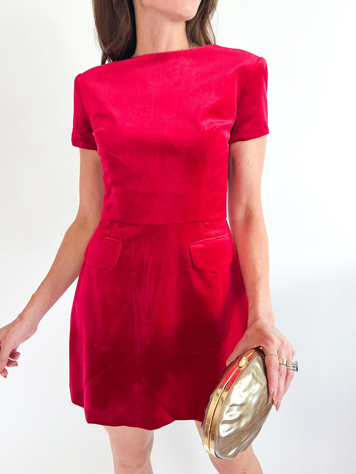 Abigail Red Velvet Dress - Swoon Boutique New Orleans