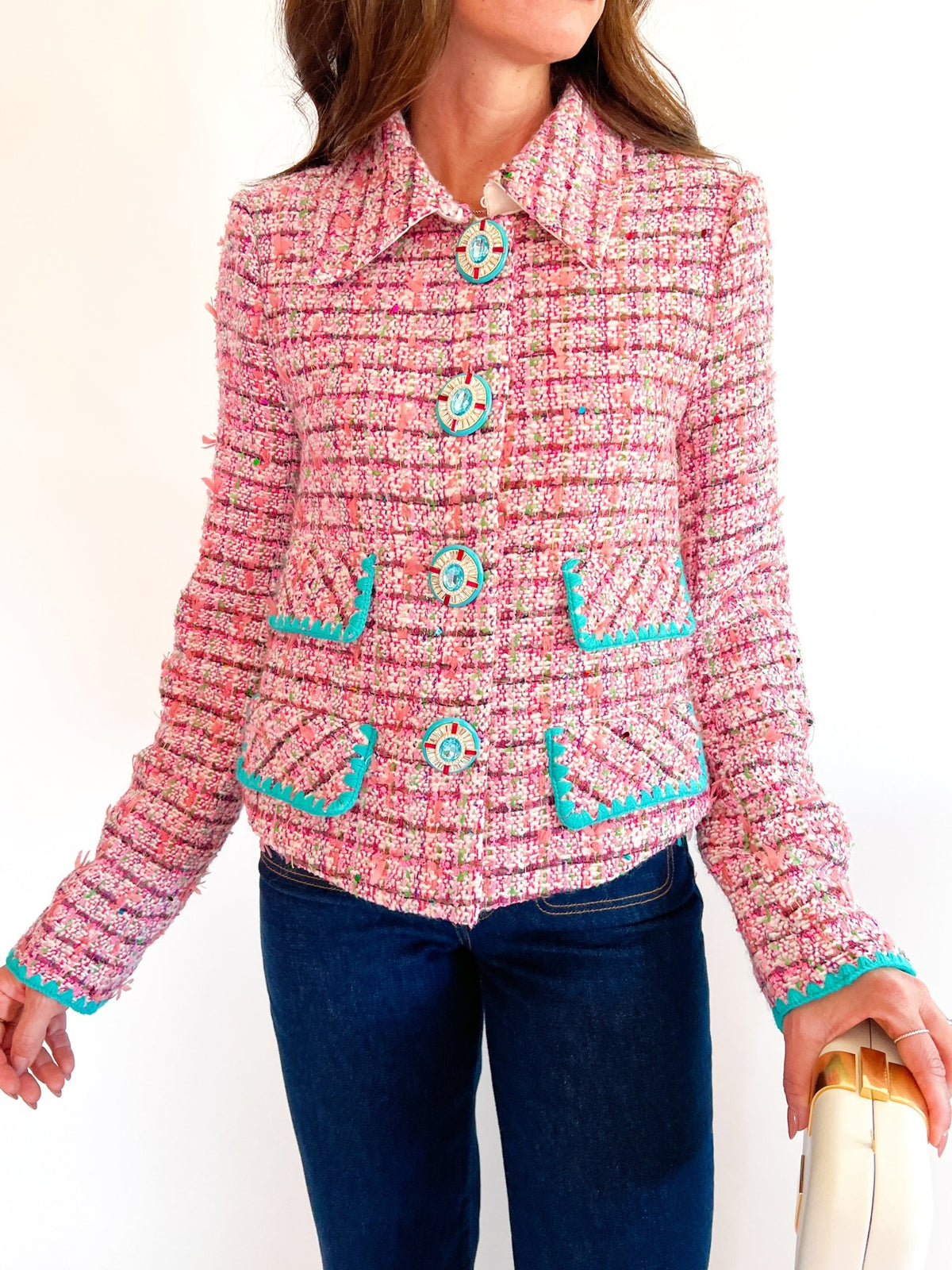 Adel Pink Tweed Jacket - Swoon Boutique New Orleans