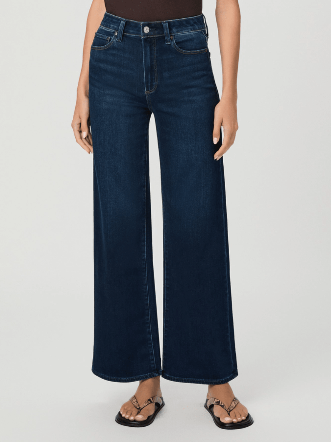Blue wide leg high-rise jeans