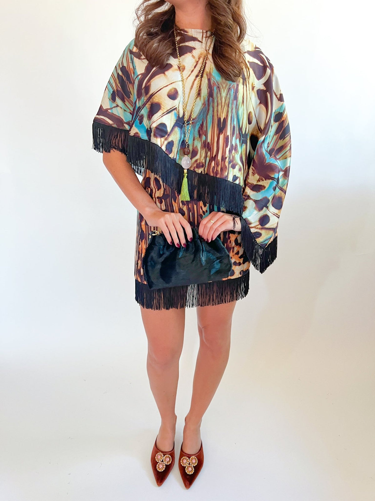 Animal Print Fringe Top - Swoon Boutique New Orleans