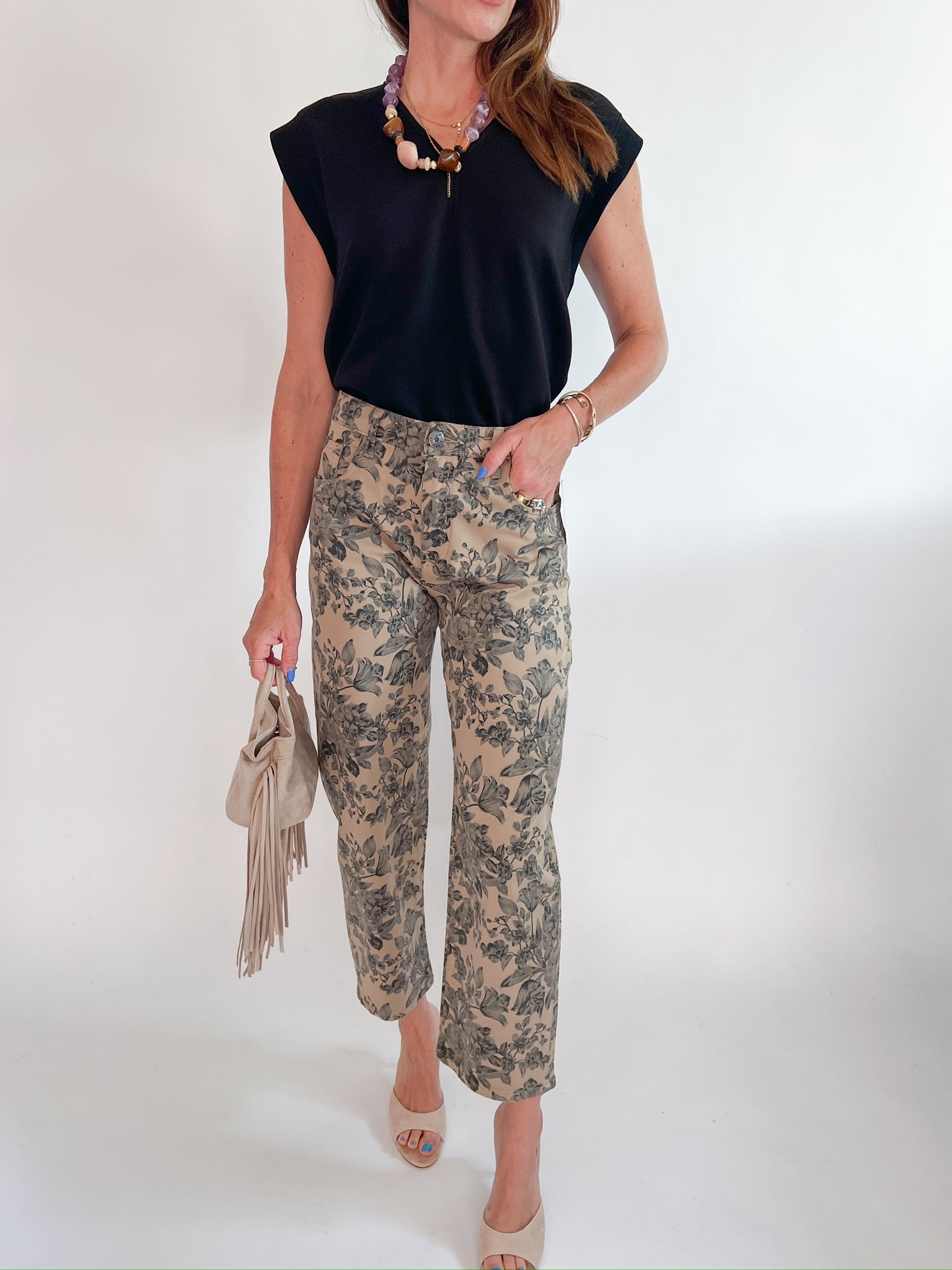 Ashton High Rise Floral Barrel Pant - Swoon Boutique New Orleans