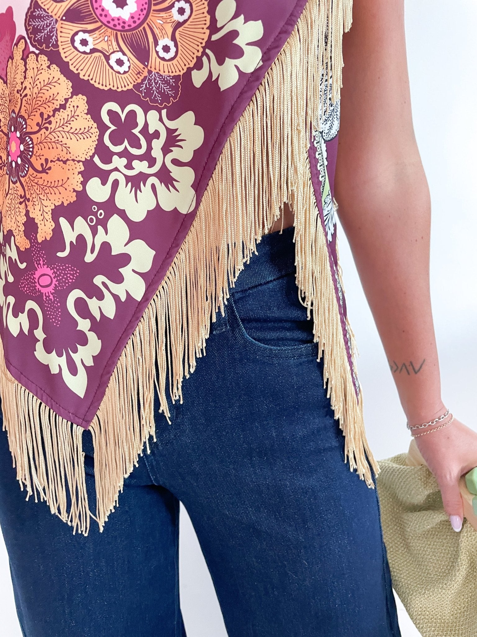 Asymmetrical Fringe Cross Top - Swoon Boutique New Orleans