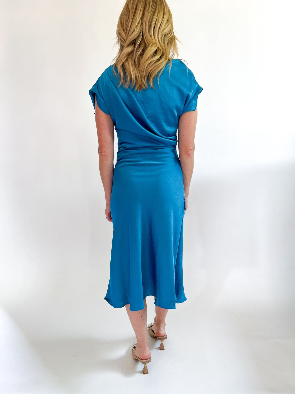 Asymmetrical Waist Tie Midi Dress - Swoon Boutique New Orleans