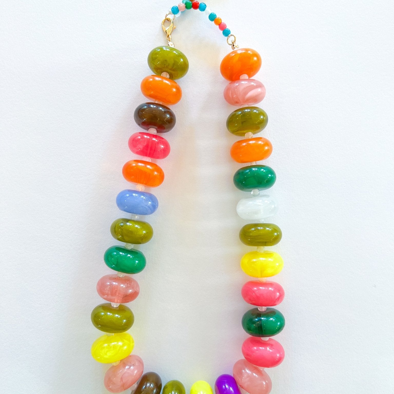 Multicolor oversized beaded statement necklace
