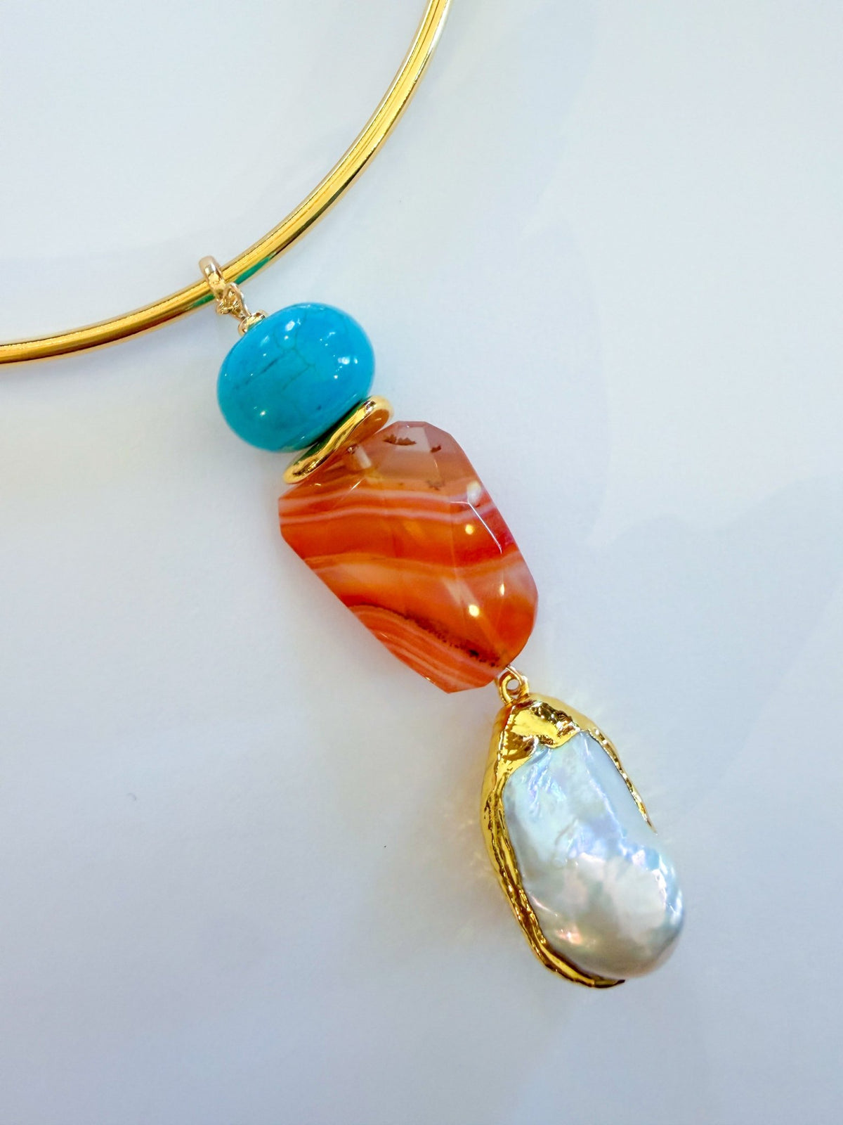 Bari Gold Carnelian Collar Necklace - Swoon Boutique New Orleans