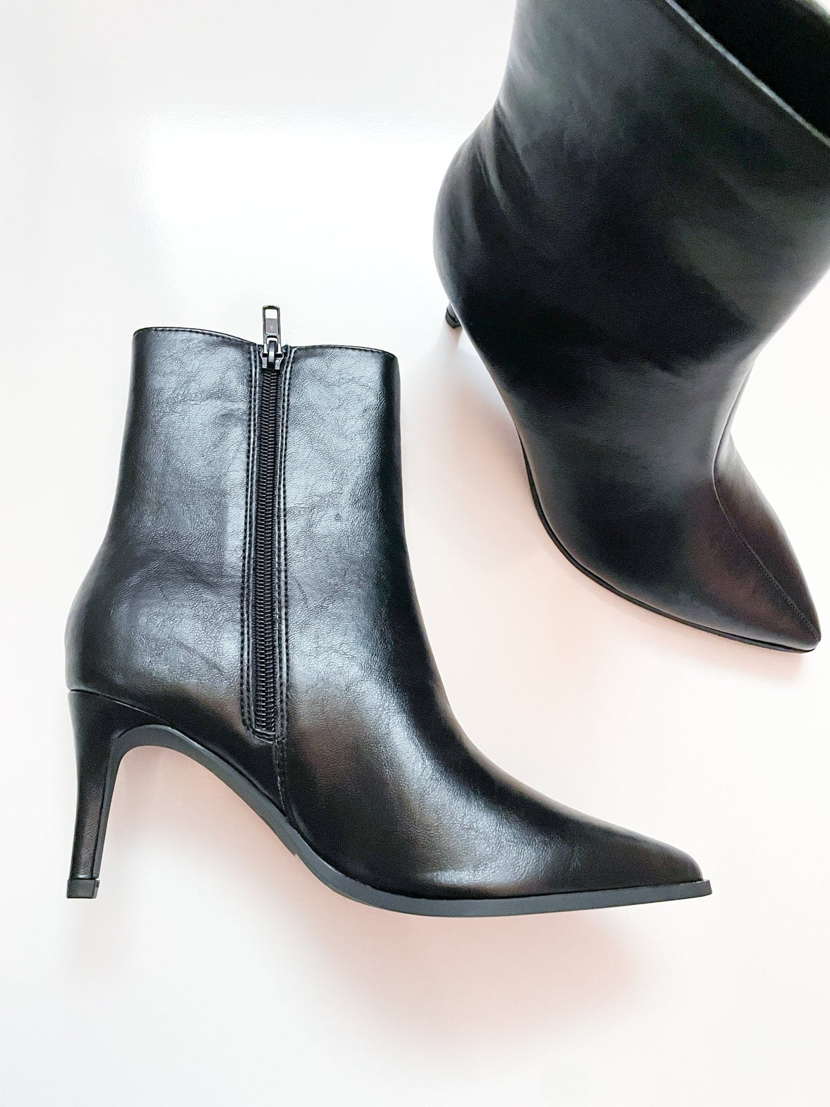 Black Pointed Toe Ankle Bootie Shoe - Swoon Boutique New Orleans