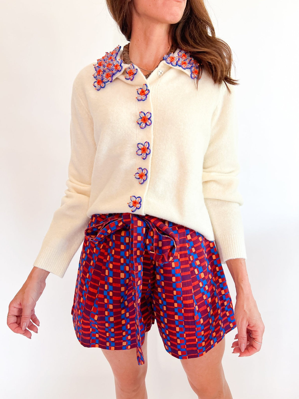Bloom Beaded Collar Cardigan - Swoon Boutique New Orleans