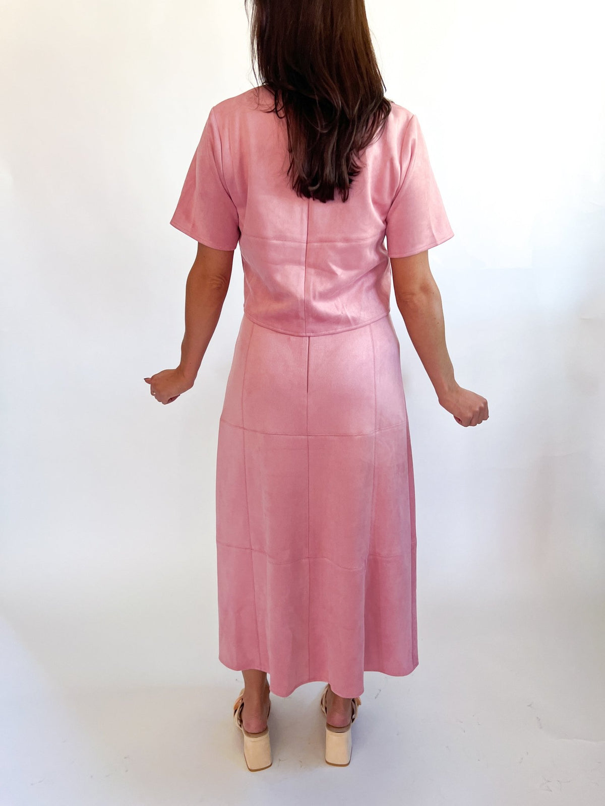 Blush Faux Suede Cropped Top - Swoon Boutique New Orleans