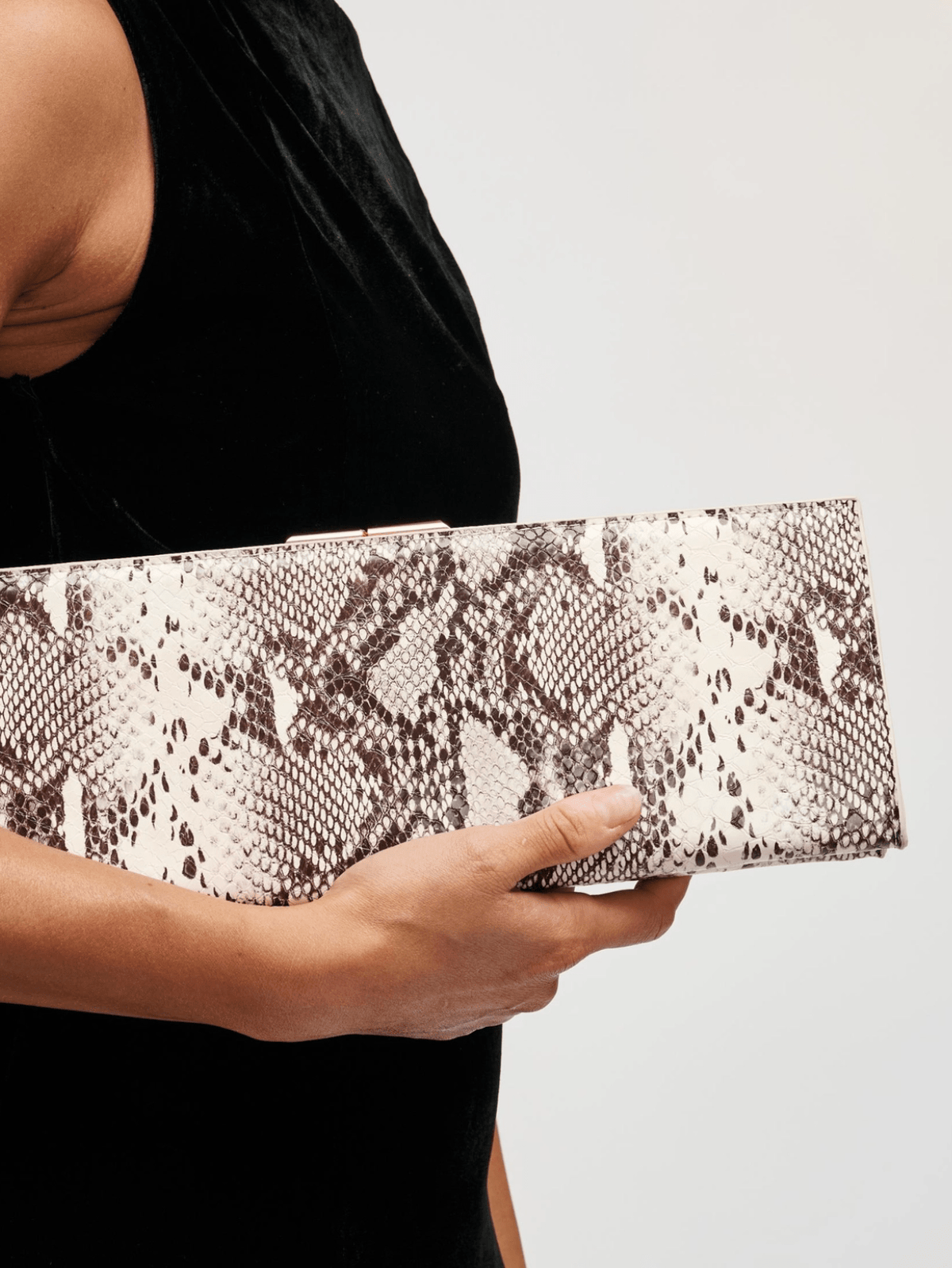 Brown Multi Nazlee Snake Clutch - Swoon Boutique New Orleans