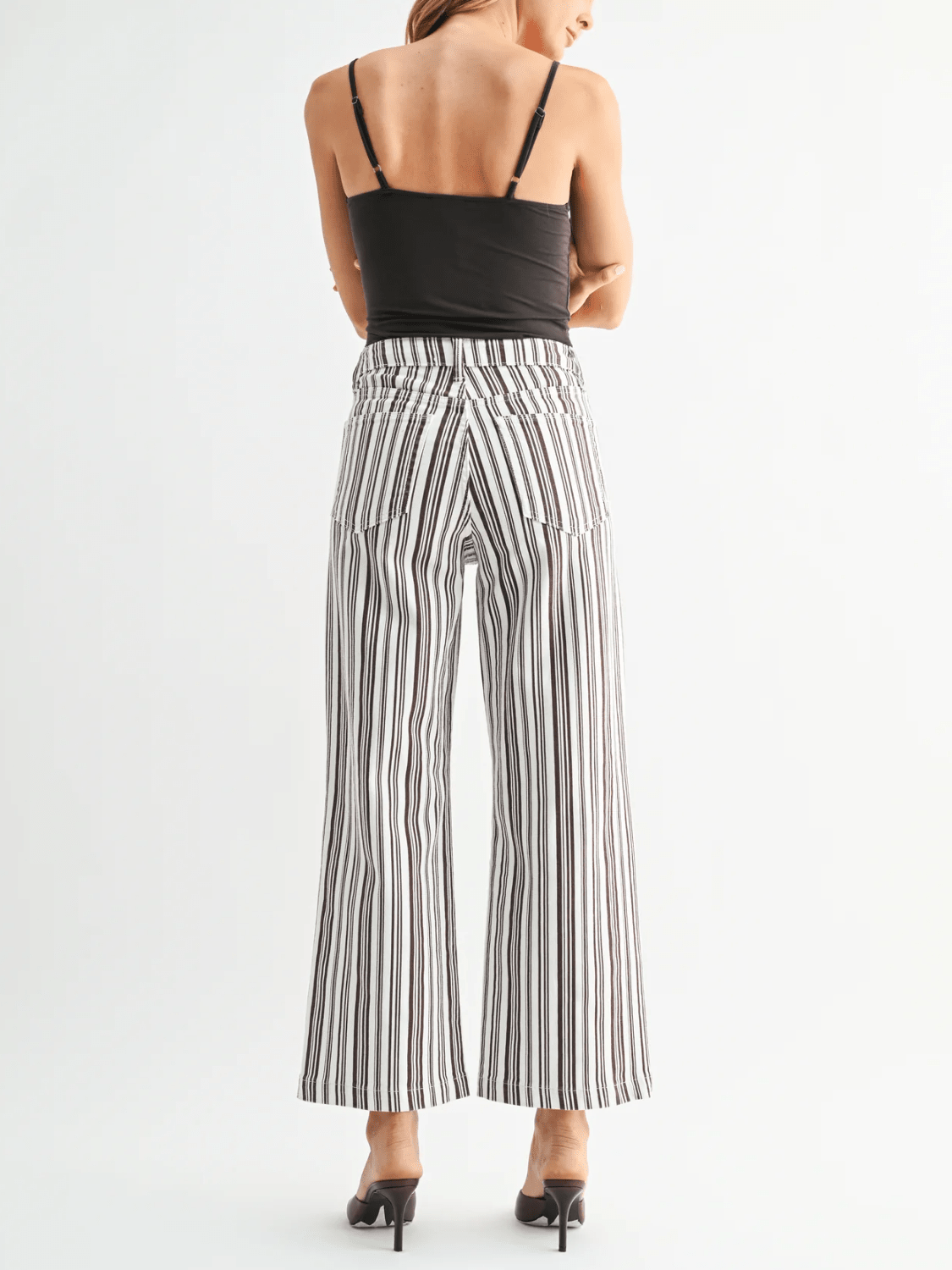 Brown Stripe Wide Leg Jeans - Swoon Boutique New Orleans