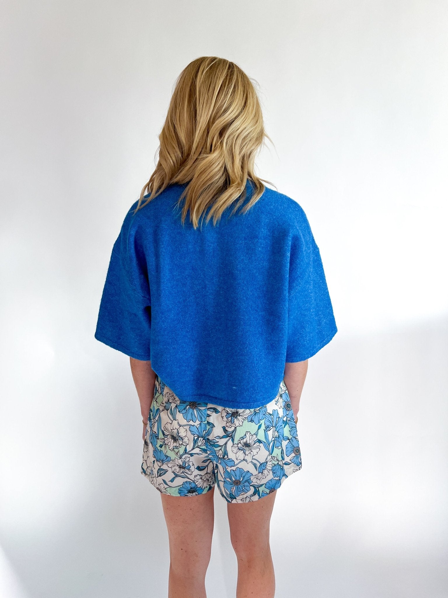 Button Down Short Sleeve Sweater - Swoon Boutique New Orleans