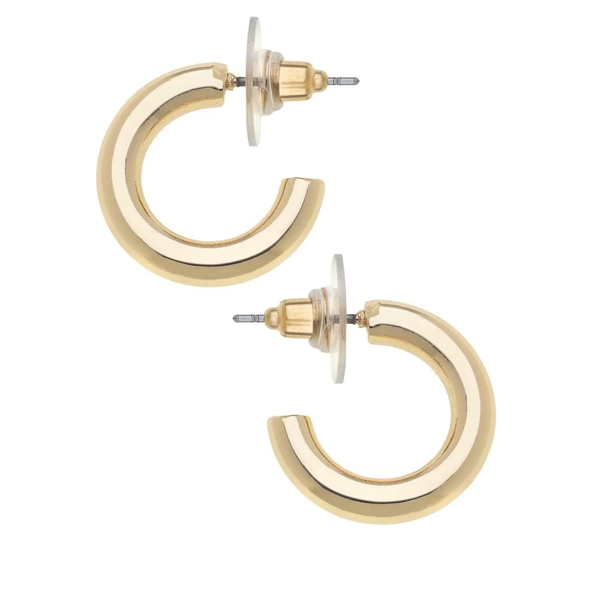 Celia Hoop Earrings by Canvas Style in polished gold classic hoop style