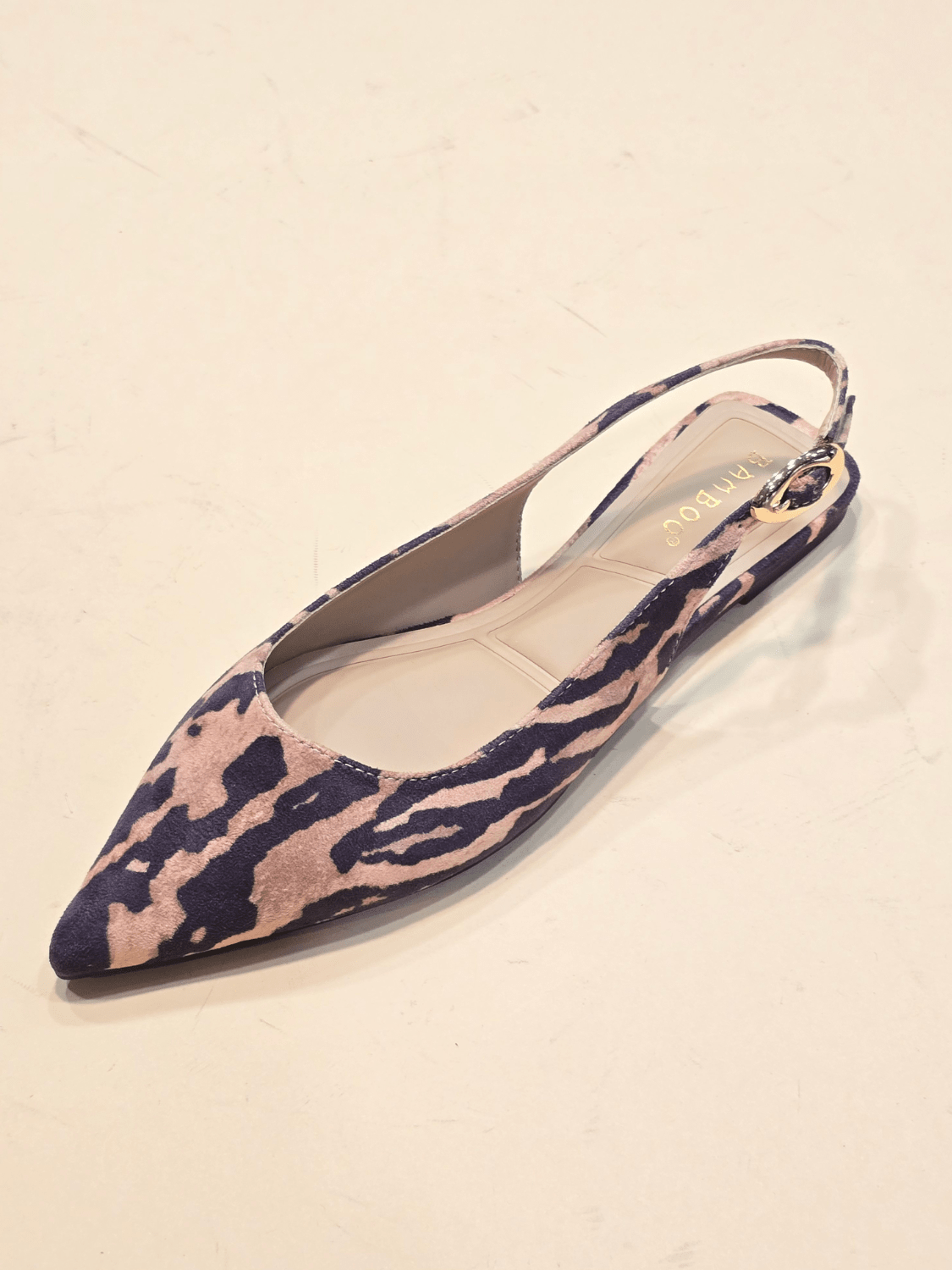 Animal print slingback flats with pointed toe