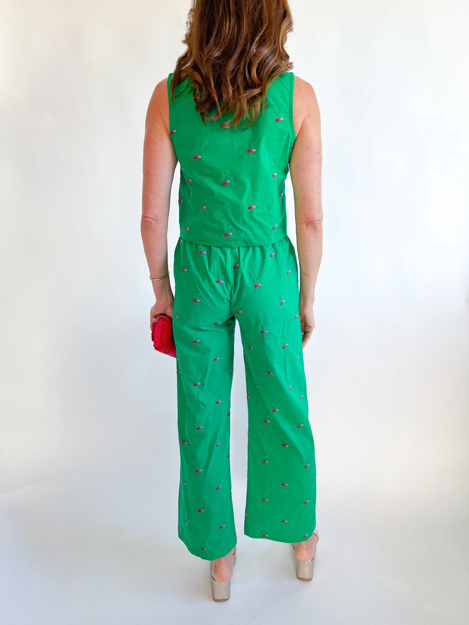 Cherry Embroidered Pant - Swoon Boutique New Orleans