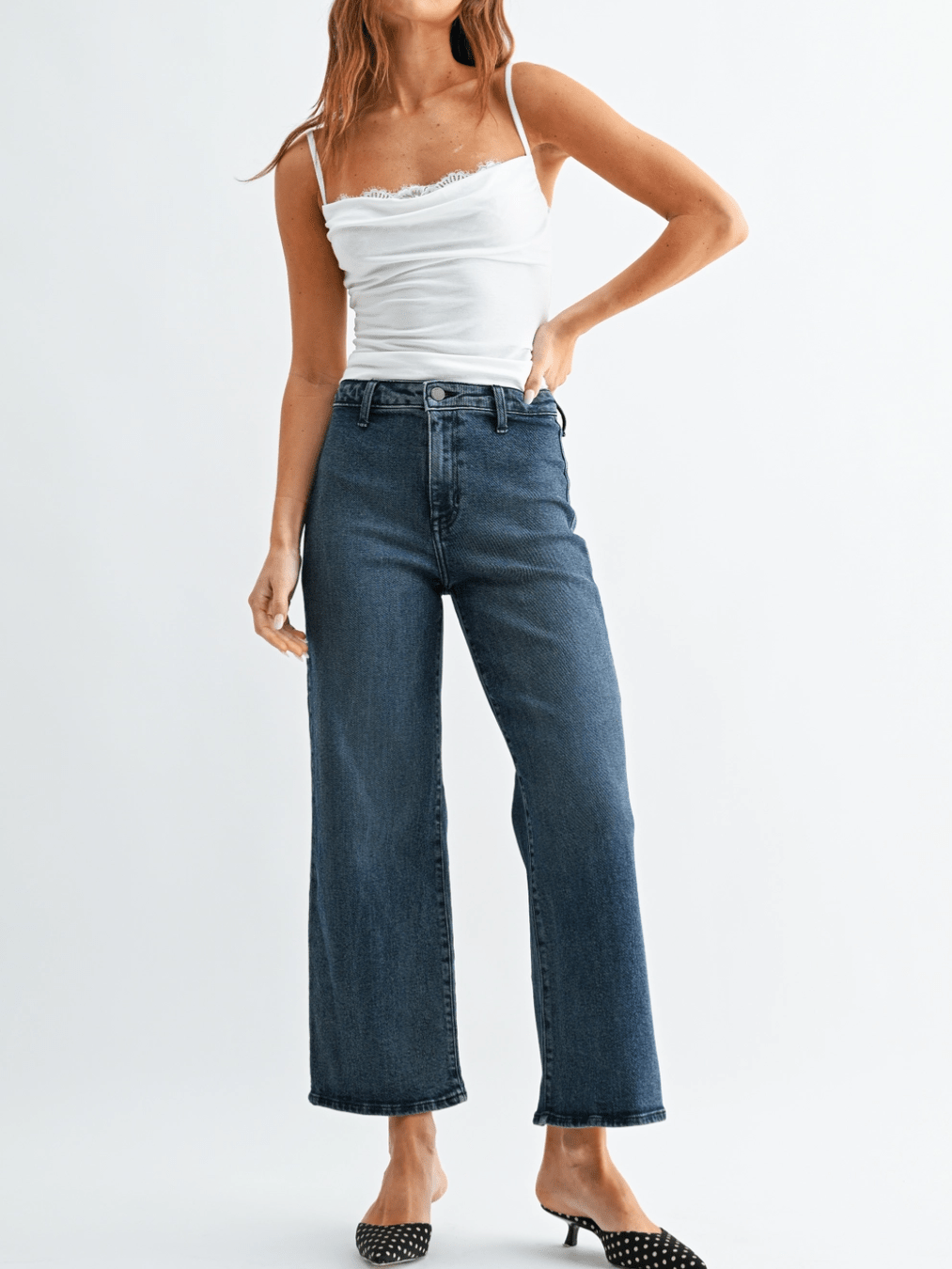 Clean Front Wide Leg Jean - Swoon Boutique New Orleans