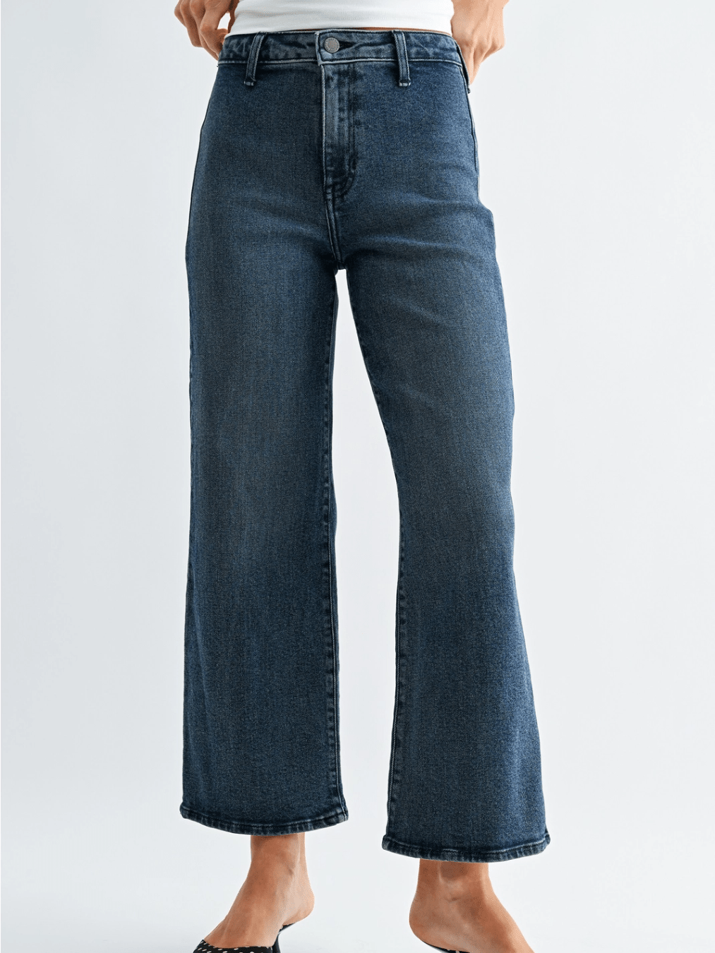 Clean Front Wide Leg Jean - Swoon Boutique New Orleans