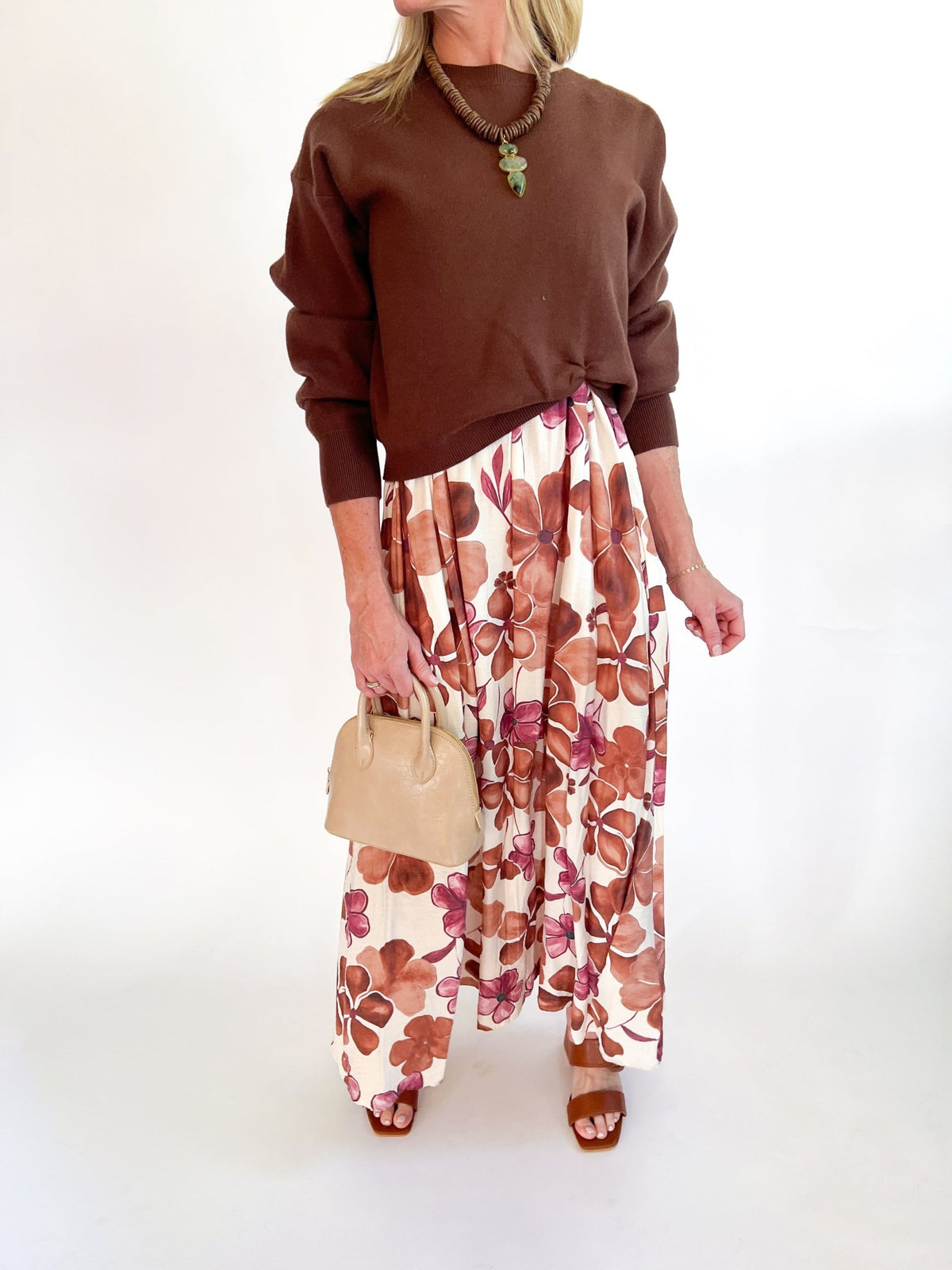 Crew Neck Knit Sweater Dress - Swoon Boutique New Orleans