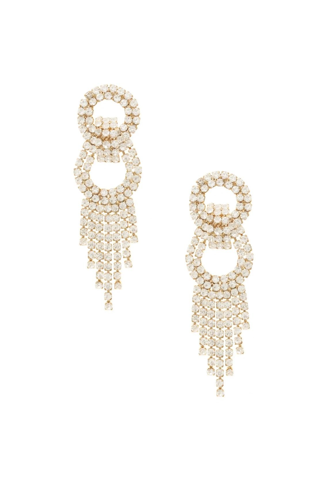 18k gold-plated crystal statement earrings