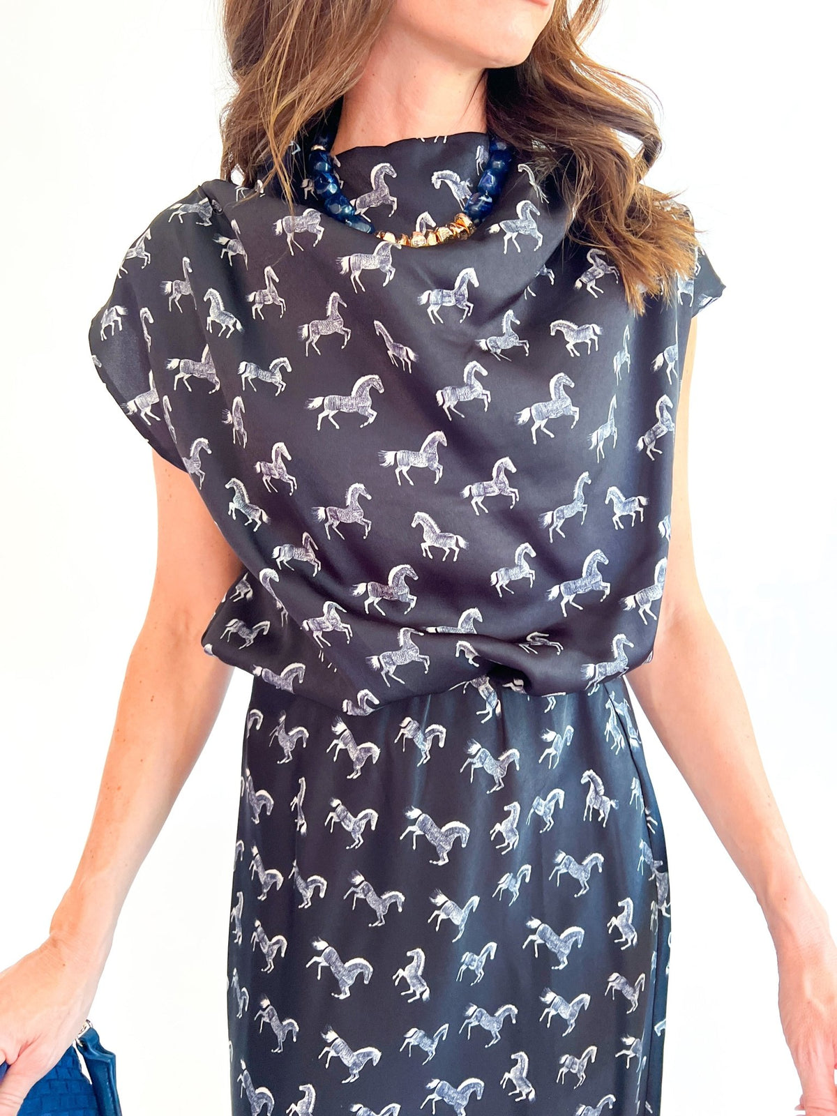 Derby Days Draped Blouse - Swoon Boutique New Orleans