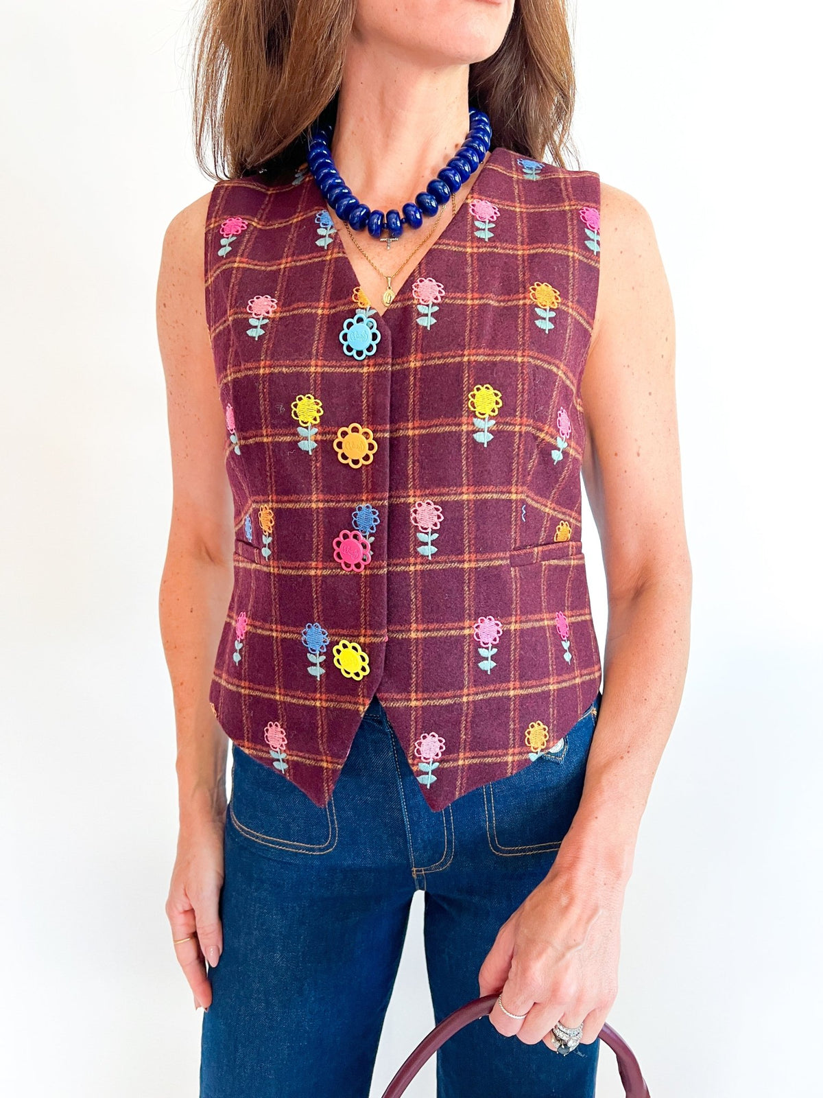 Doree Knit Floral Vest - Swoon Boutique New Orleans