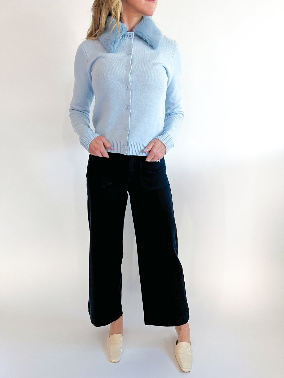 Erica Faux Fur Cardigan - Swoon Boutique New Orleans
