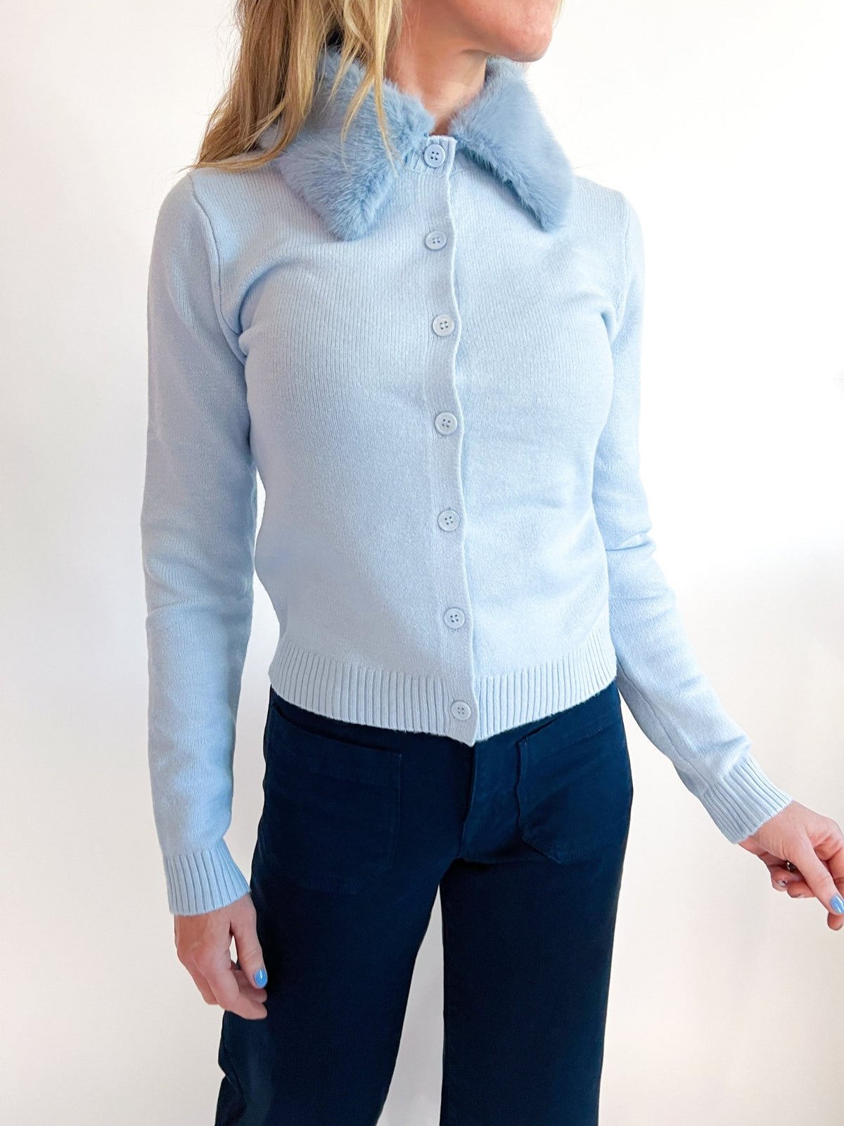 Erica Faux Fur Cardigan - Swoon Boutique New Orleans