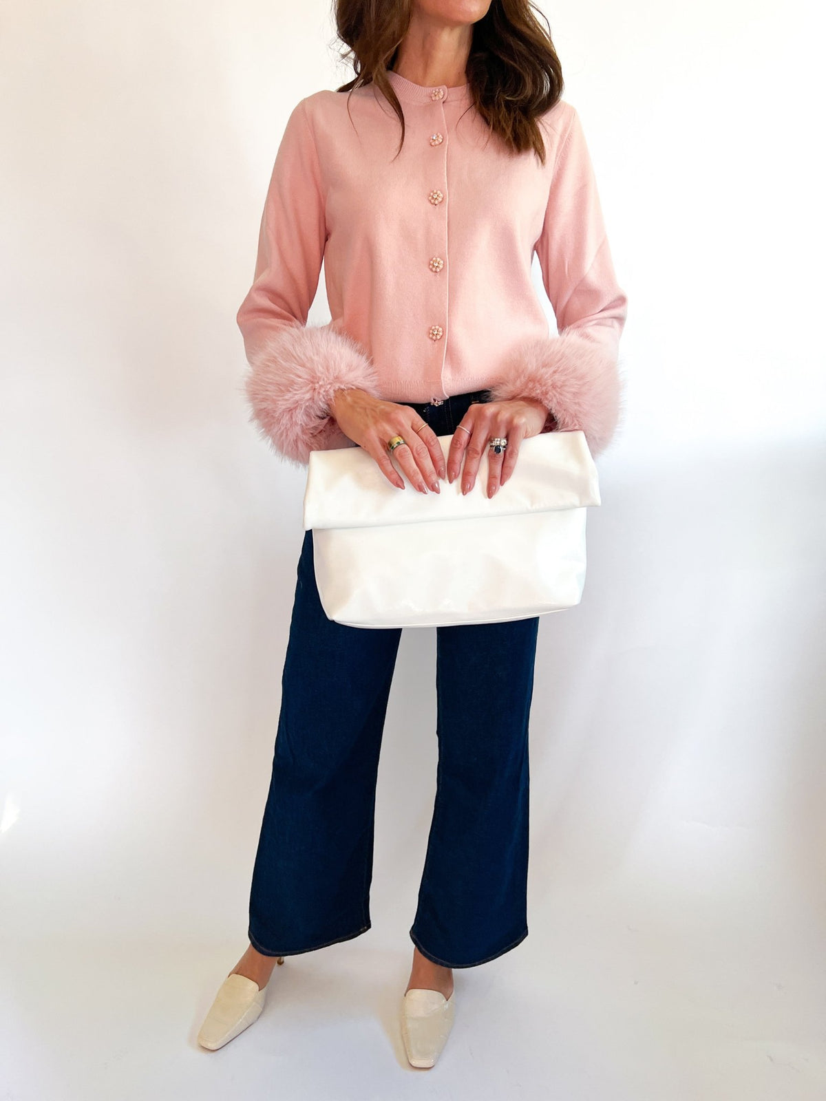 Faux Fur Cuff Embellished Cardigan - Swoon Boutique New Orleans