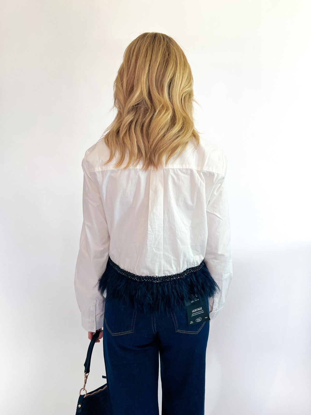 Feather Beaded Long Sleeve Top - Swoon Boutique New Orleans