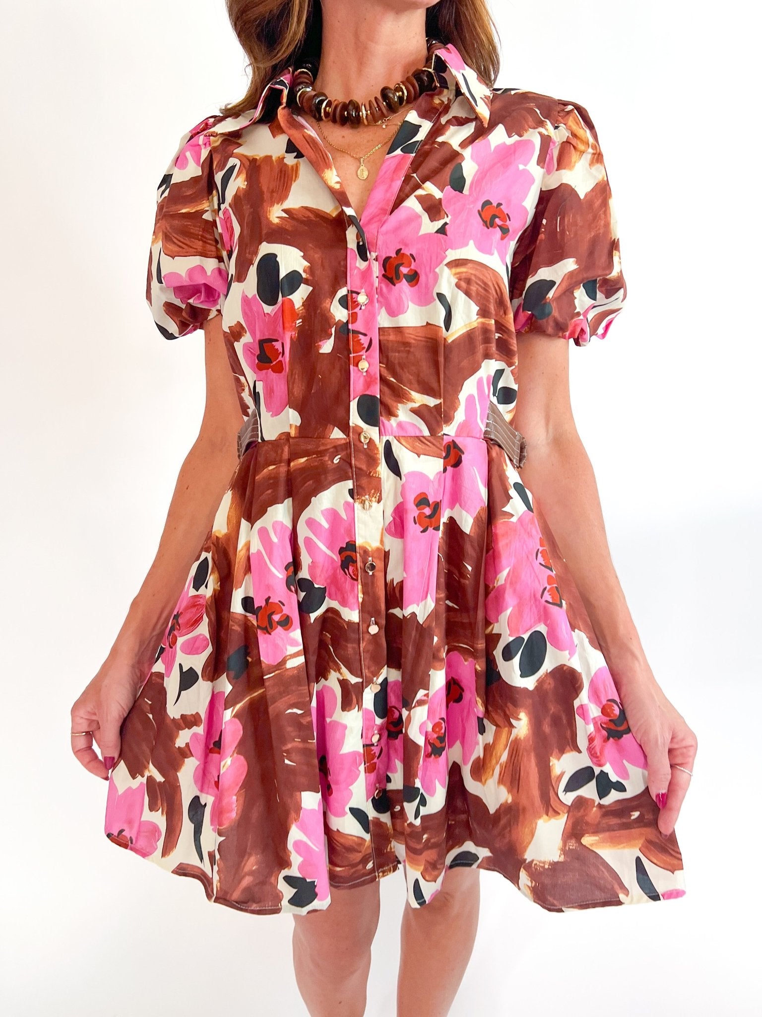 Floral Puff Sleeve Mini Dress - Swoon Boutique New Orleans