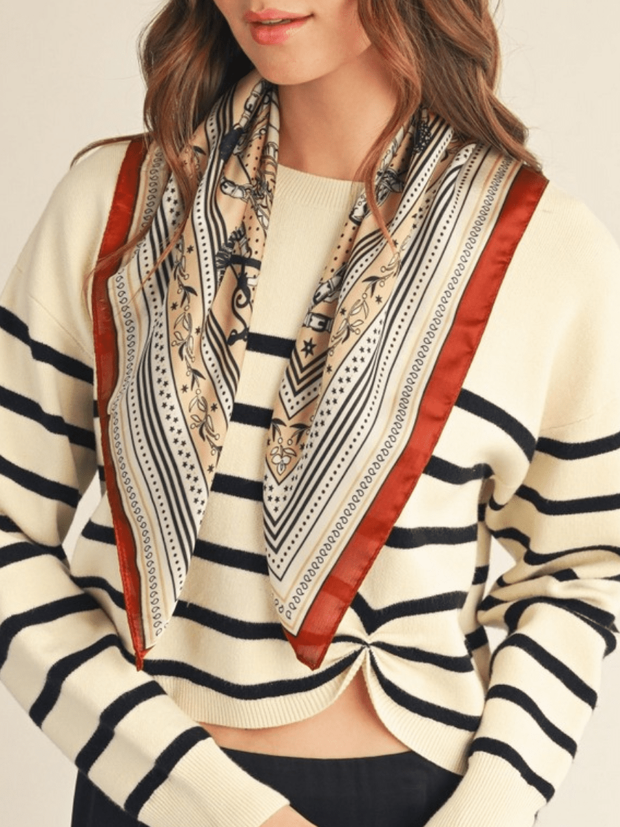 Flower Paisley Chain Print Scarf - Swoon Boutique New Orleans