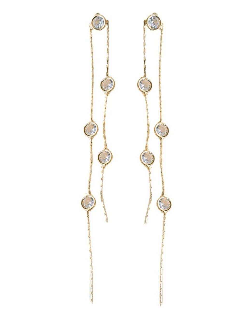Gold Crystal Minimalist Duster Drop Earrings - Swoon Boutique New Orleans