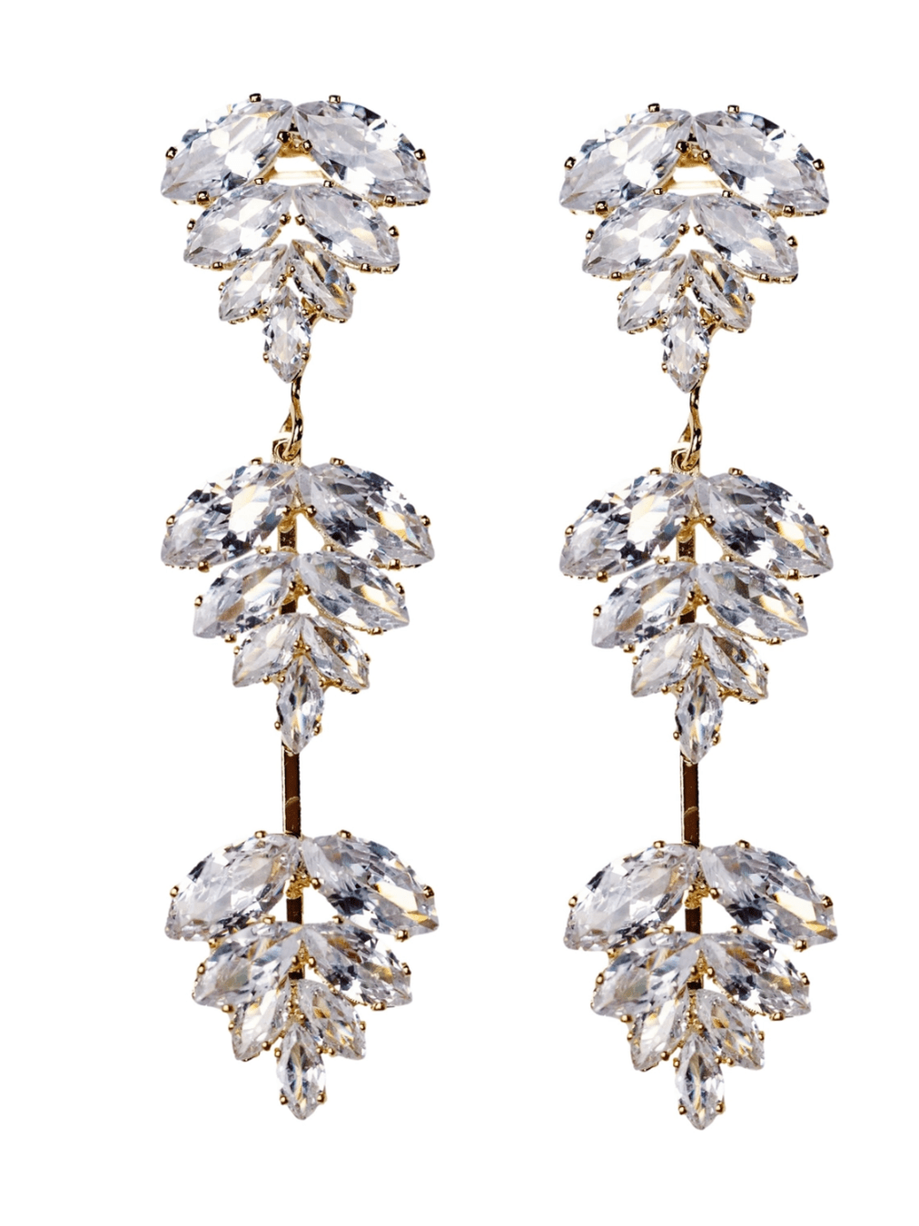 Gold Palm Diamond Drop Holiday Earrings - Swoon Boutique New Orleans
