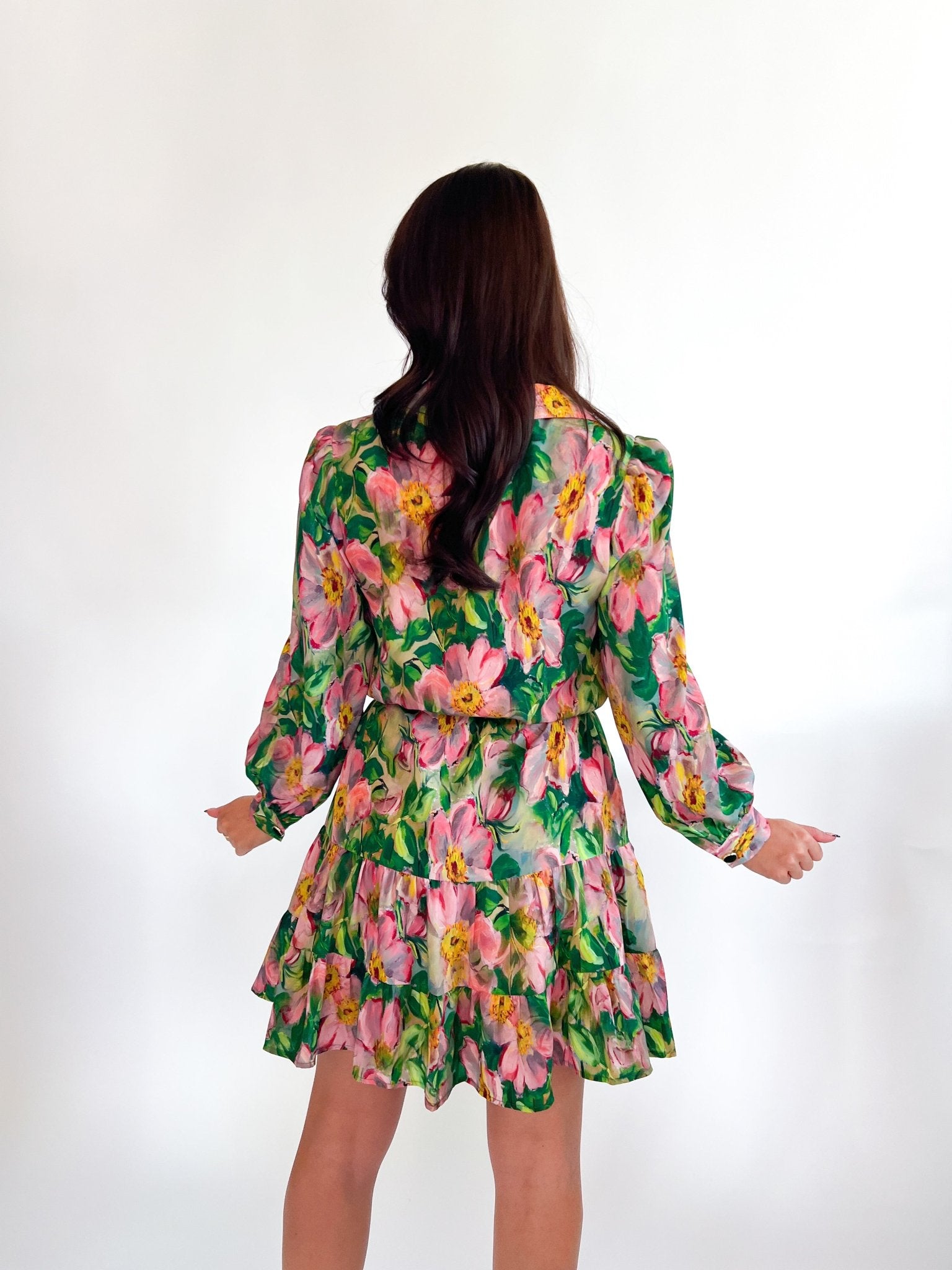 Golden Magnolia Placket Collar Dress - Swoon Boutique New Orleans