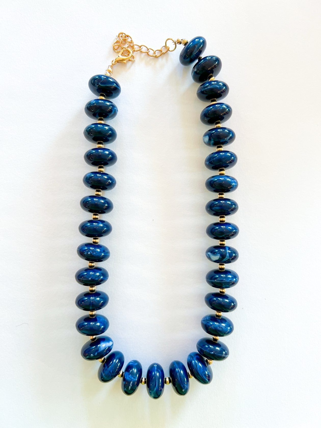 Navy beaded necklace