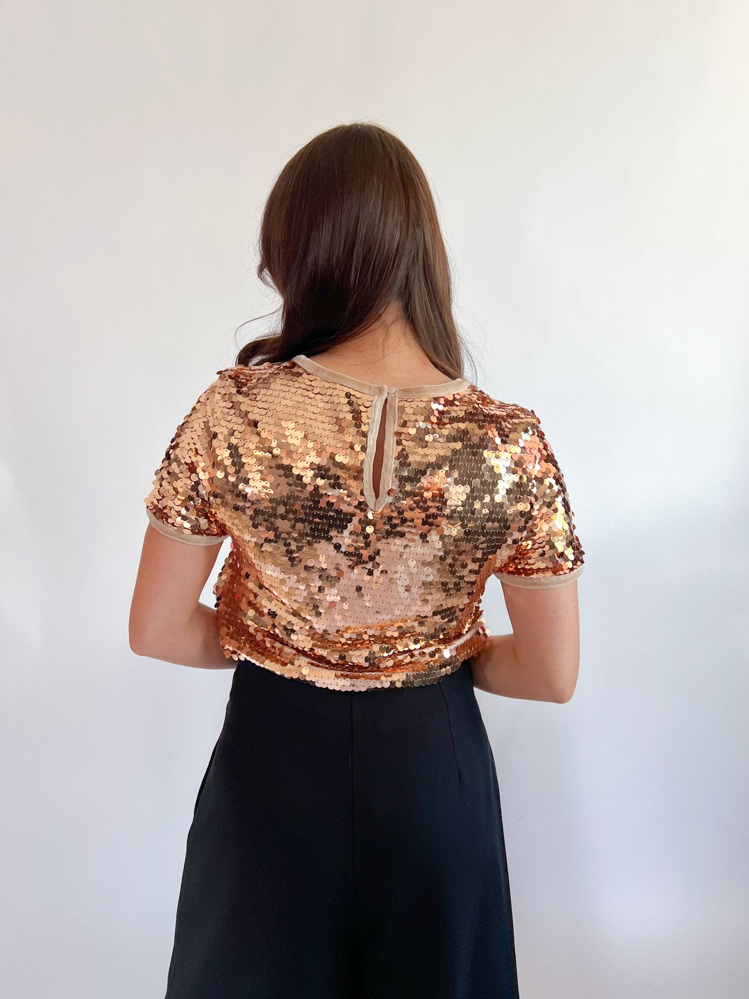 Isabella Sequin Short Sleeve Top - Swoon Boutique New Orleans