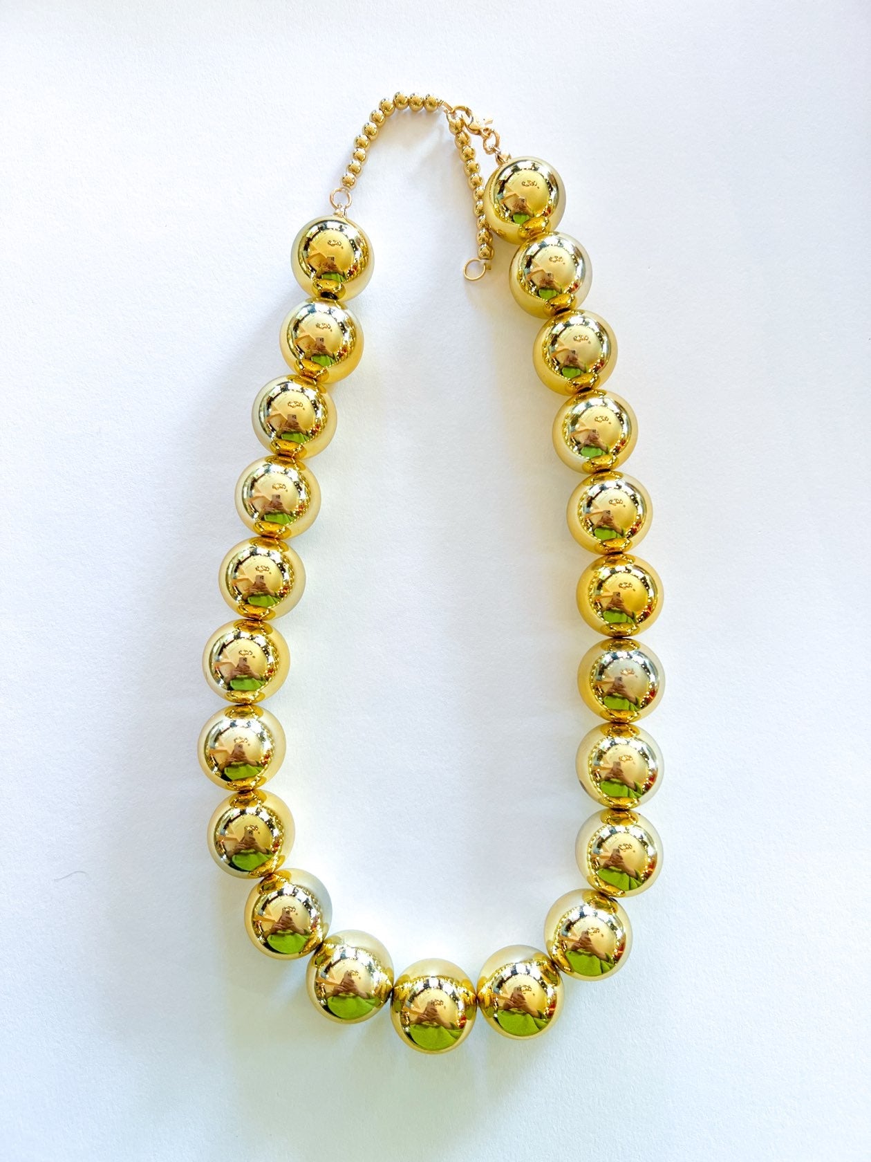 Gold beaded necklace