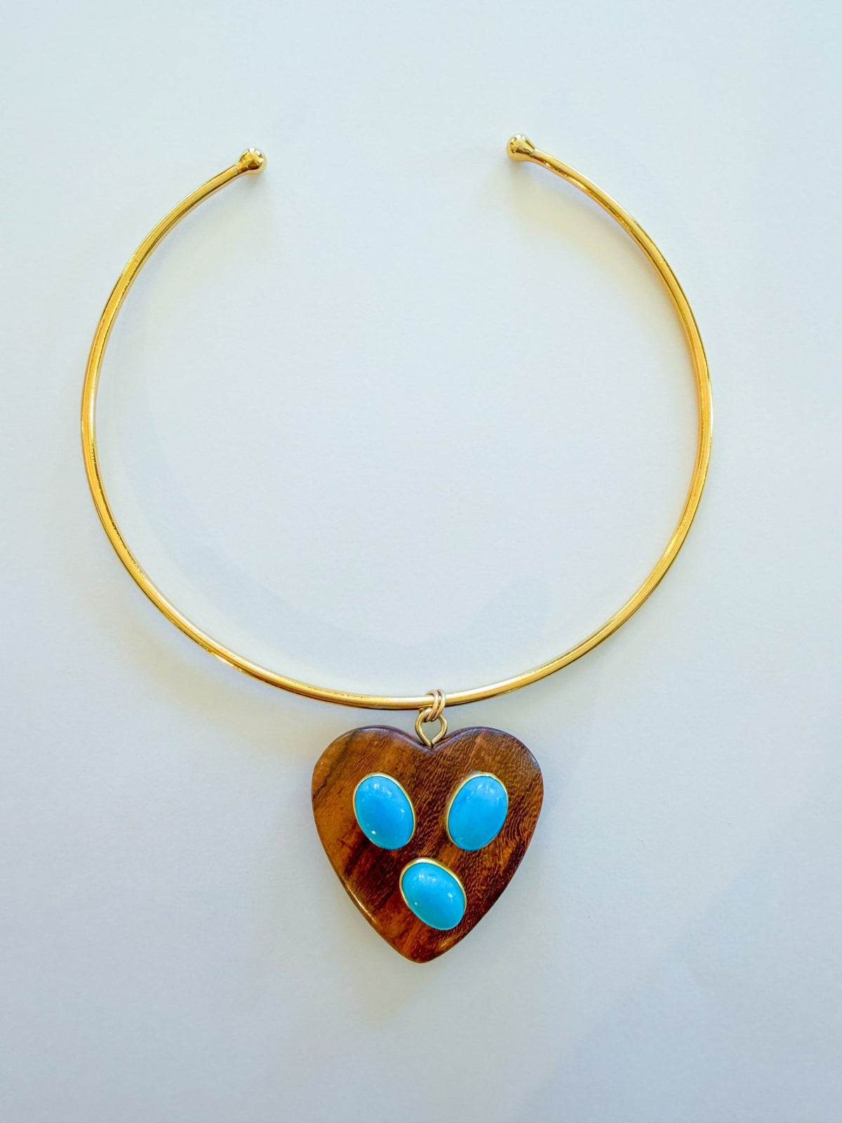 Koa Turquoise Heart Collar Necklace - Swoon Boutique New Orleans