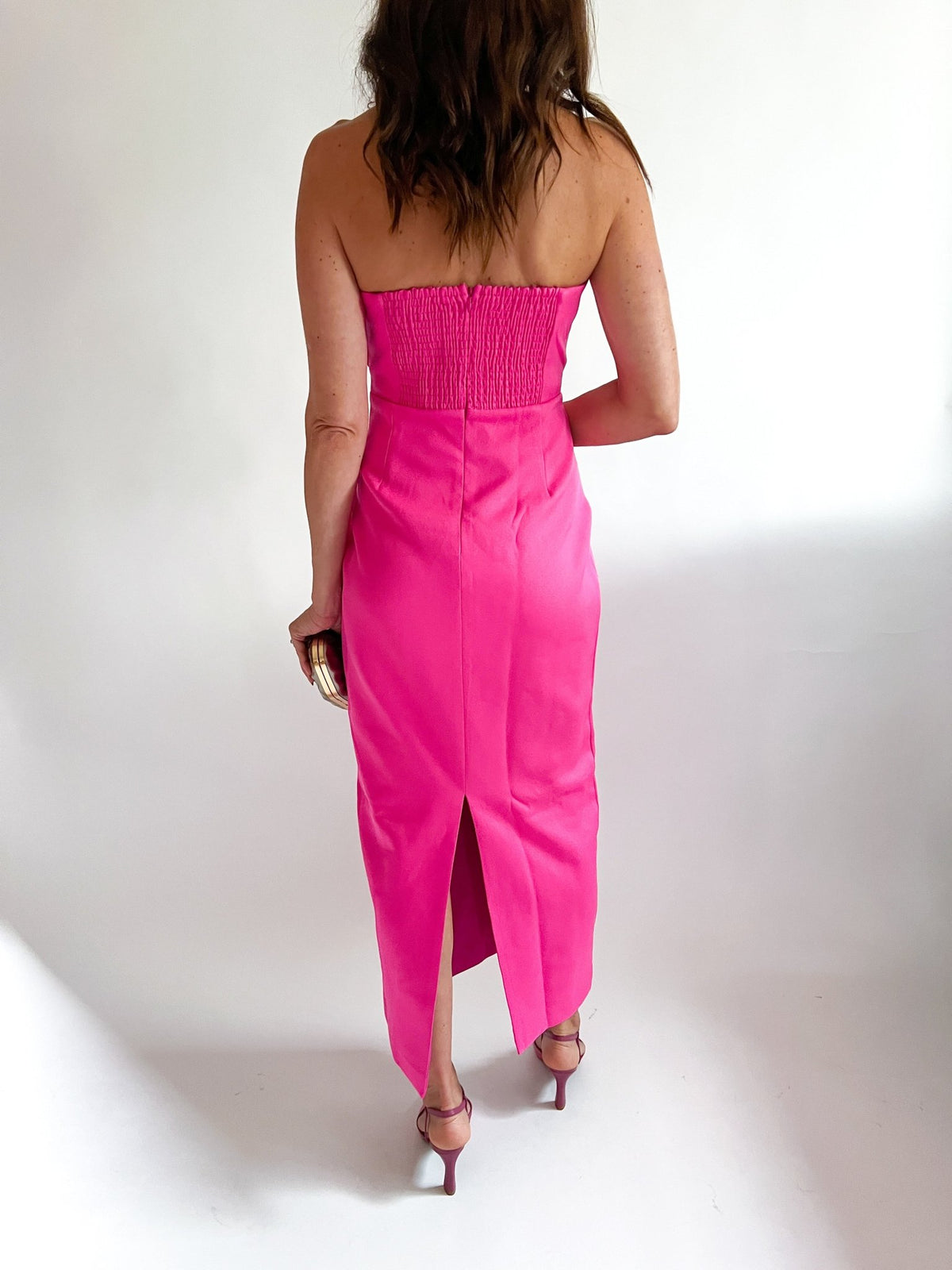 Laurentia Strapless Column Midi Dress - Swoon Boutique New Orleans