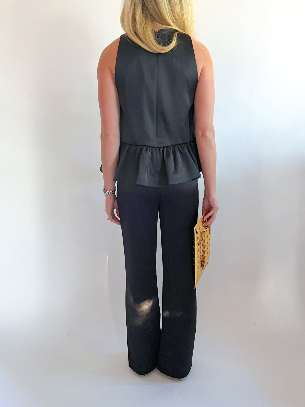 Maelys Stretch Satin Tailored Flare Trousers - Swoon Boutique New Orleans
