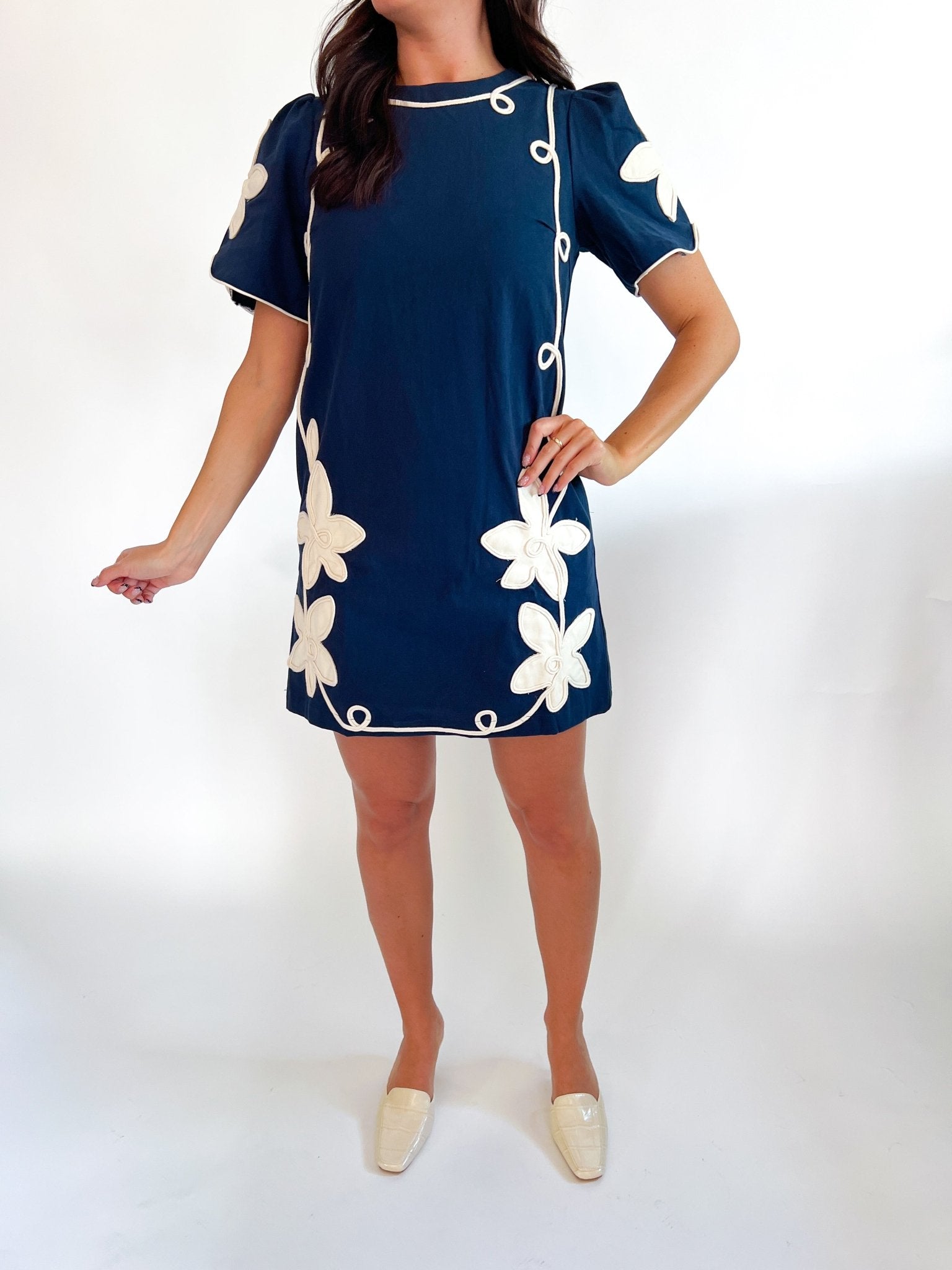 Margot Floral Embroidered Mini Dress - Swoon Boutique New Orleans