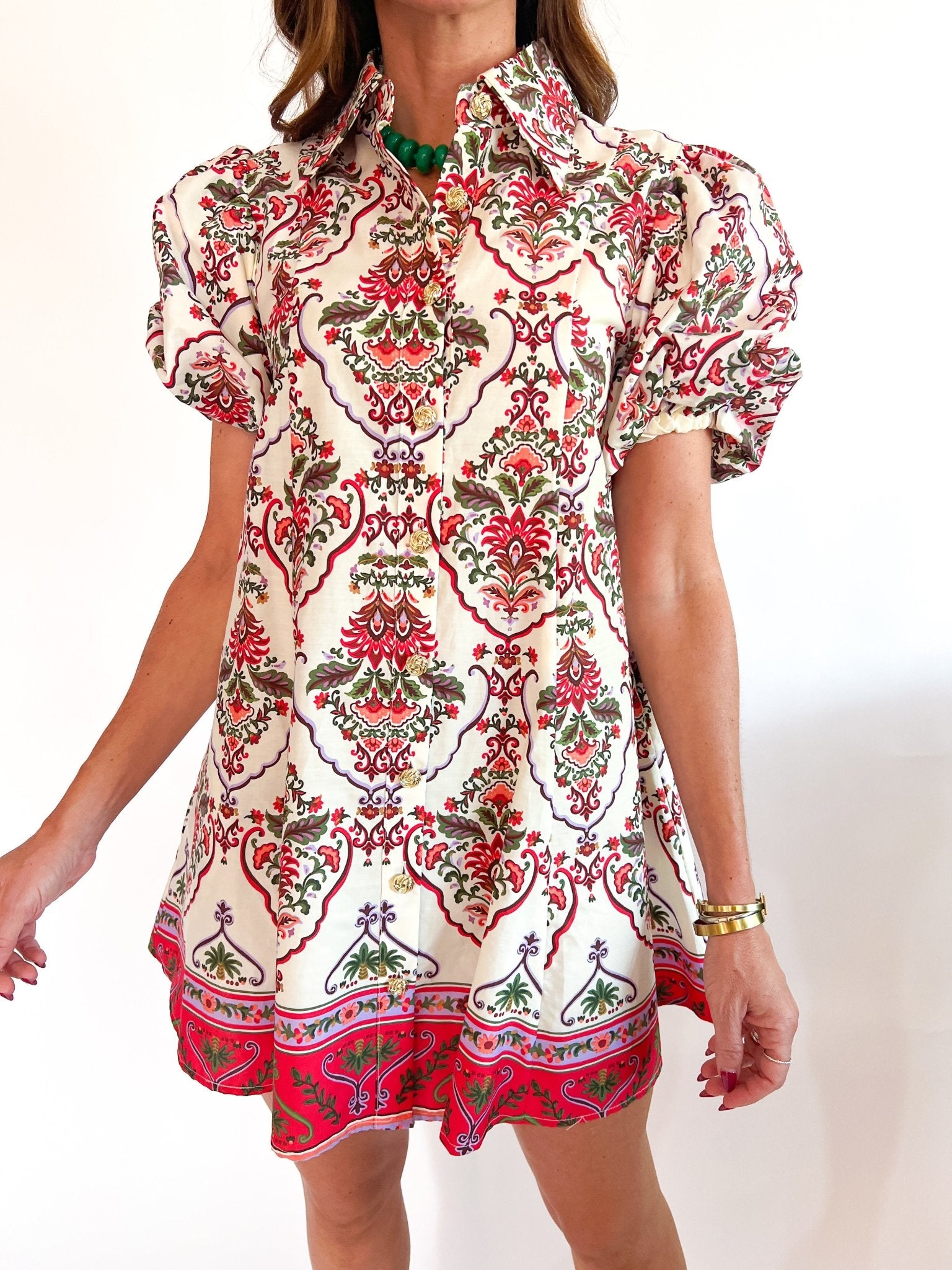 Mary Puff Sleeve Mini Dress - Swoon Boutique New Orleans