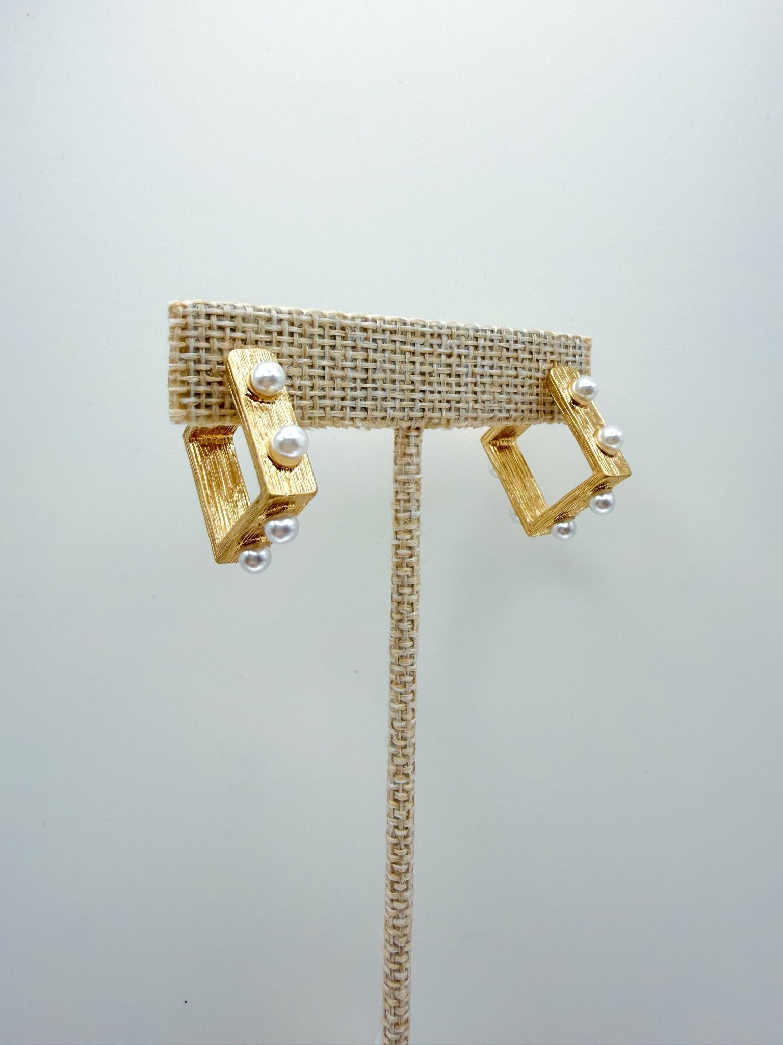 Mini Pearl Diamond Hoop - Swoon Boutique New Orleans