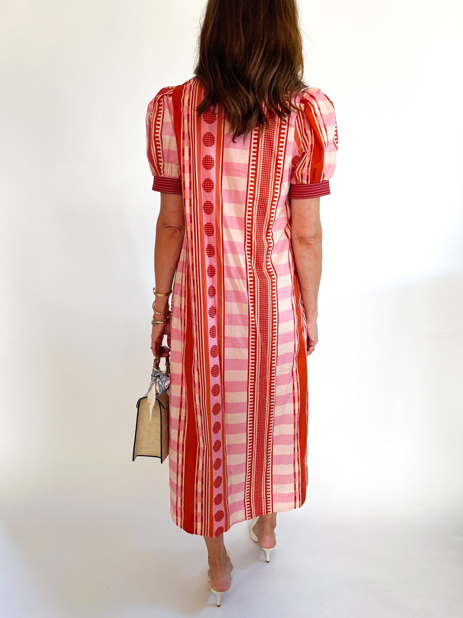 Mixed Print Puff Sleeve Mini Dress - Swoon Boutique New Orleans